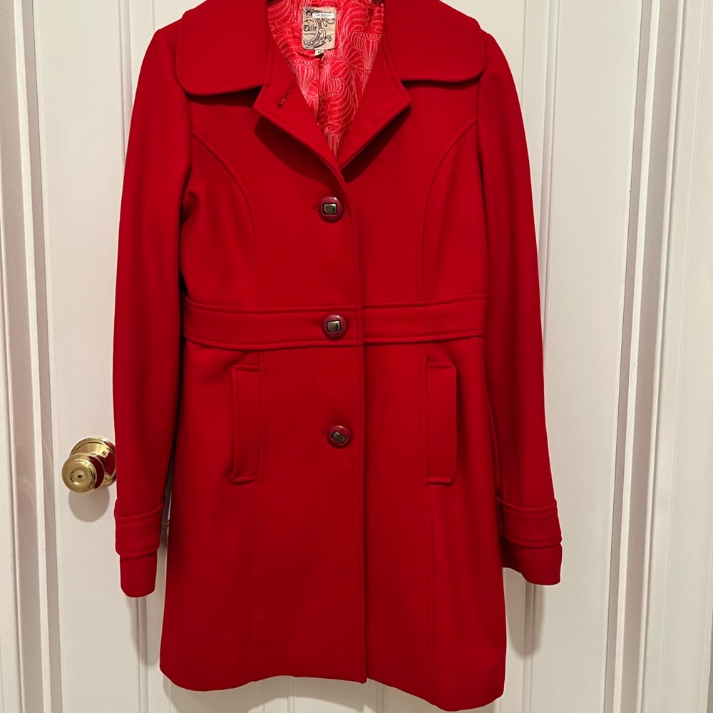 Tulle Red Wool jacket, medium, EUC